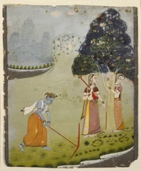 Balaram holt Wasser für Krishna, Mitte des 18. Jahrhunderts